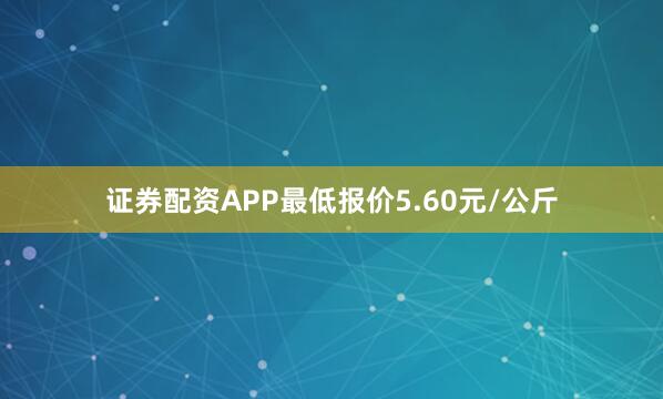 证券配资APP最低报价5.60元/公斤